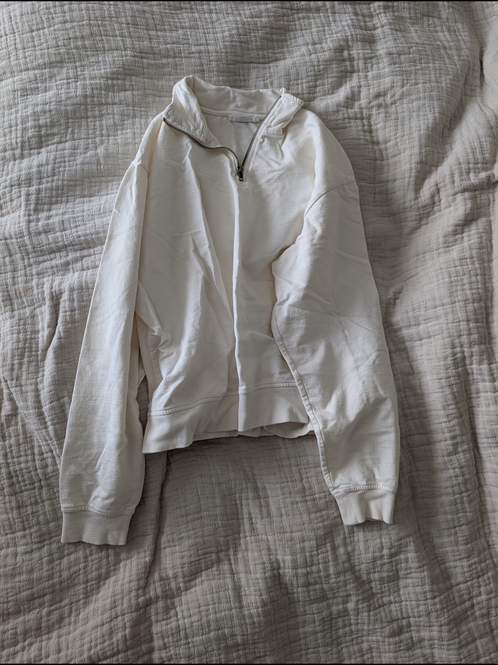 Double Zero Off-White Quarter-Zip Sweatshirt